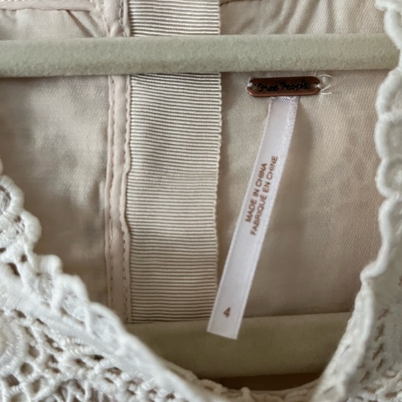 NWT Free People Ivory Lace Crochet Dress size 4 - Picture 5 of 7